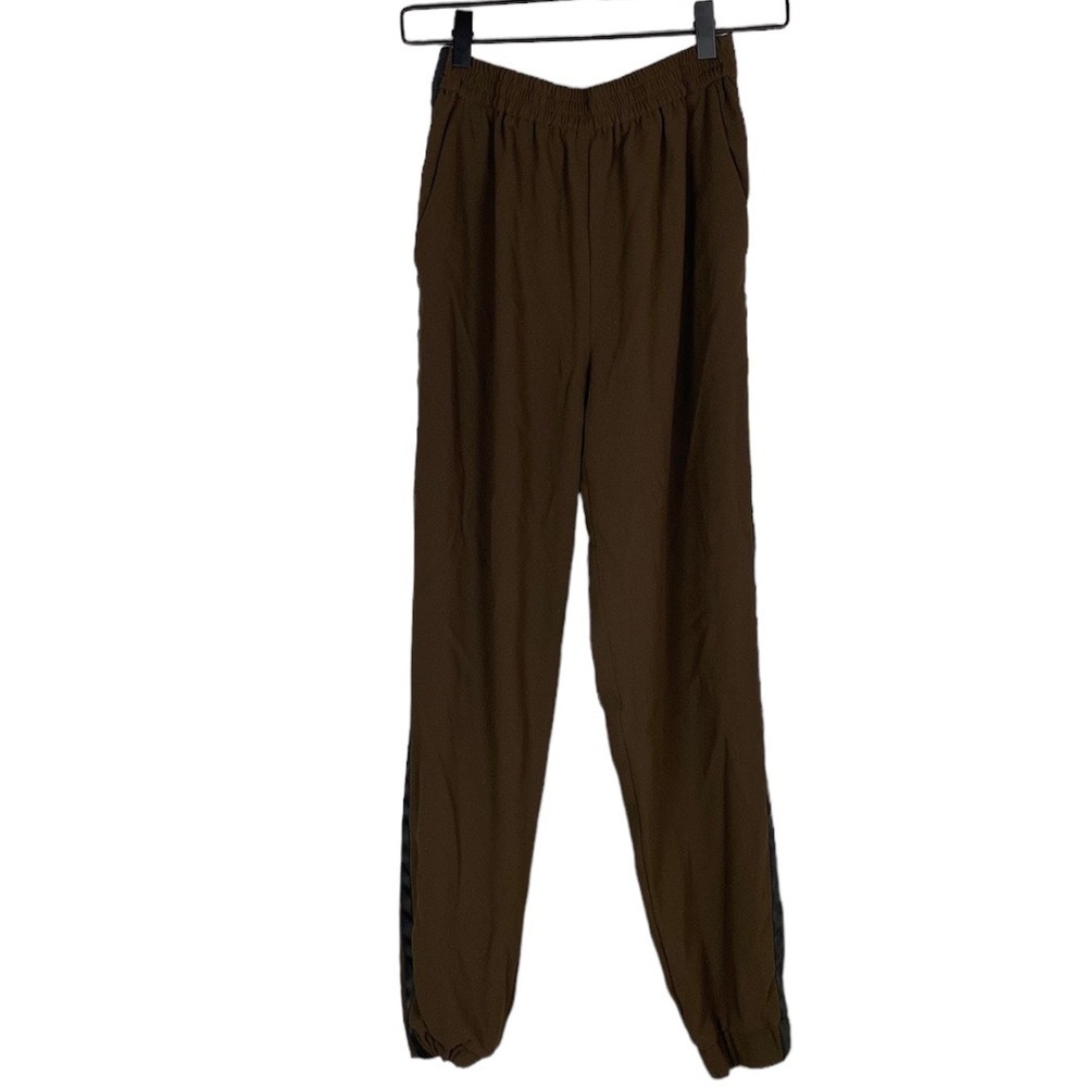 Zara green trouser striped jogger pants